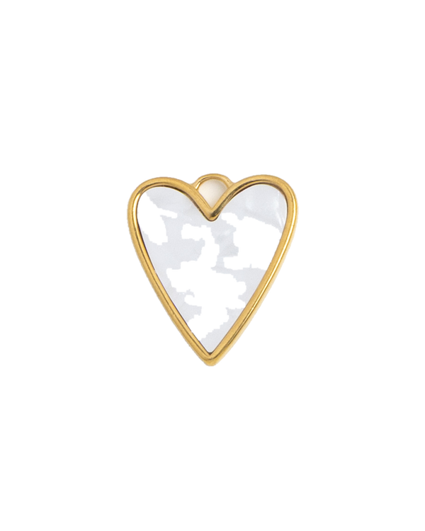Gold Charm Pearl Heart