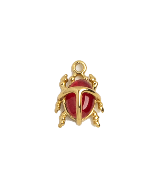 Gold Charm Red Beetle