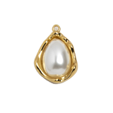 Gold Charm Framed Pearl
