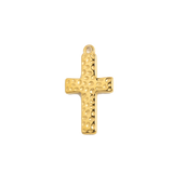 Gold Charm Hammered Cross