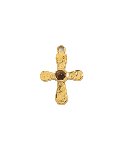 Gold Charm Stone Cross