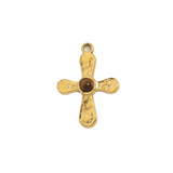 Gold Charm Stone Cross