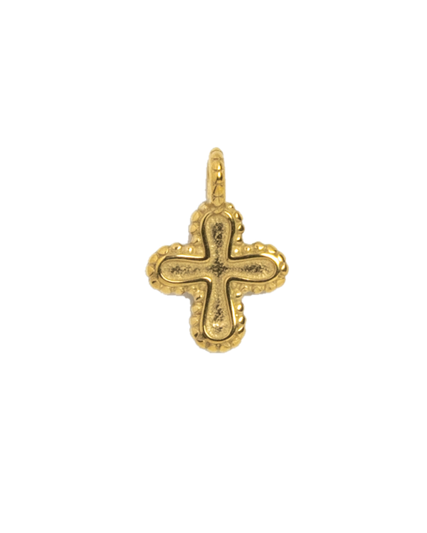 Gold Charm Carved Cross