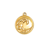 Gold Charm Wave Medallion