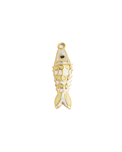 Gold Charm Koi Fish White