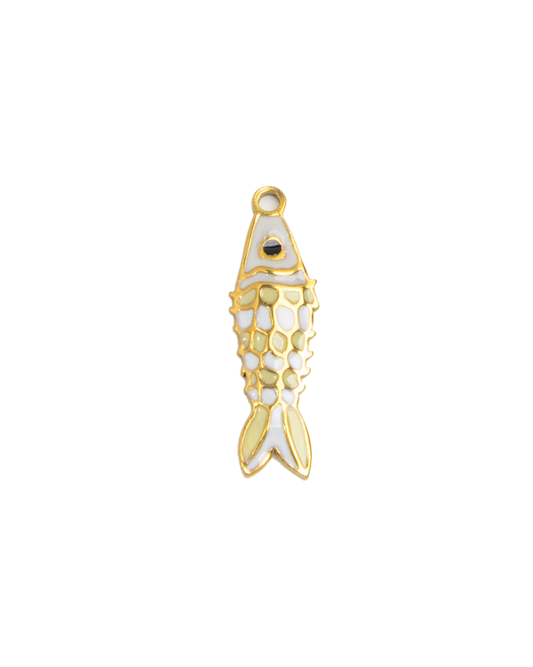 Gold Charm Koi Fish White