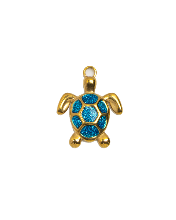Gold Charm Turquoise Turtle