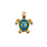 Gold Charm Turquoise Turtle