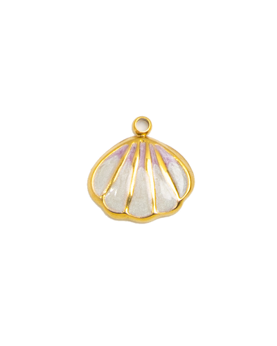 Gold Charm Fan Shell Outline