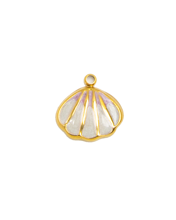 Gold Charm Fan Shell Outline