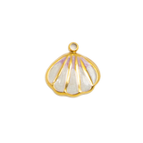 Gold Charm Fan Shell Outline