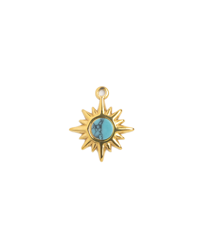 Gold Charm Turquoise Star