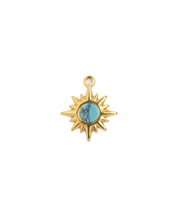 Gold Charm Turquoise Star