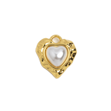 Gold Charm Pearl Heart