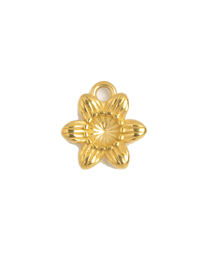 Gold Charm Round Flower