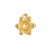 Gold Charm Round Flower