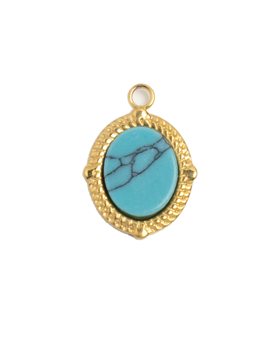 Gold Charm Turquoise Stone