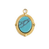 Gold Charm Turquoise Stone