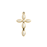 Gold Charm Pearl Cross