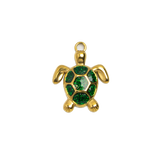 Gold Charm Green Turtle