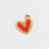Gold Charm Red Heart