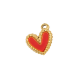 Gold Charm Red Heart