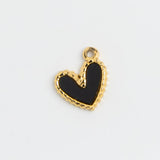 Gold Charm Black Heart