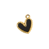 Gold Charm Black Heart