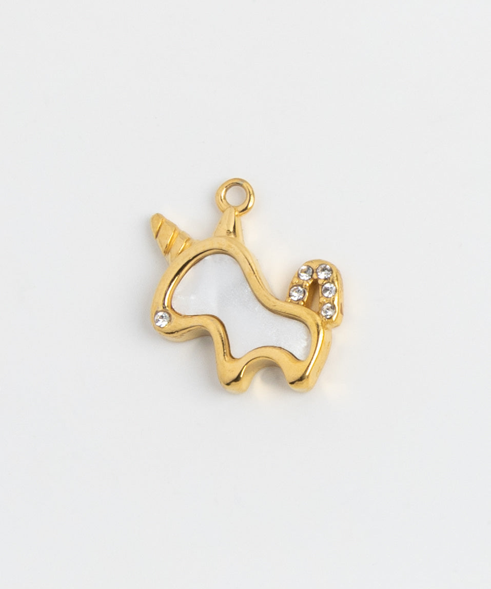 Gold Charm Pearl Unicorn