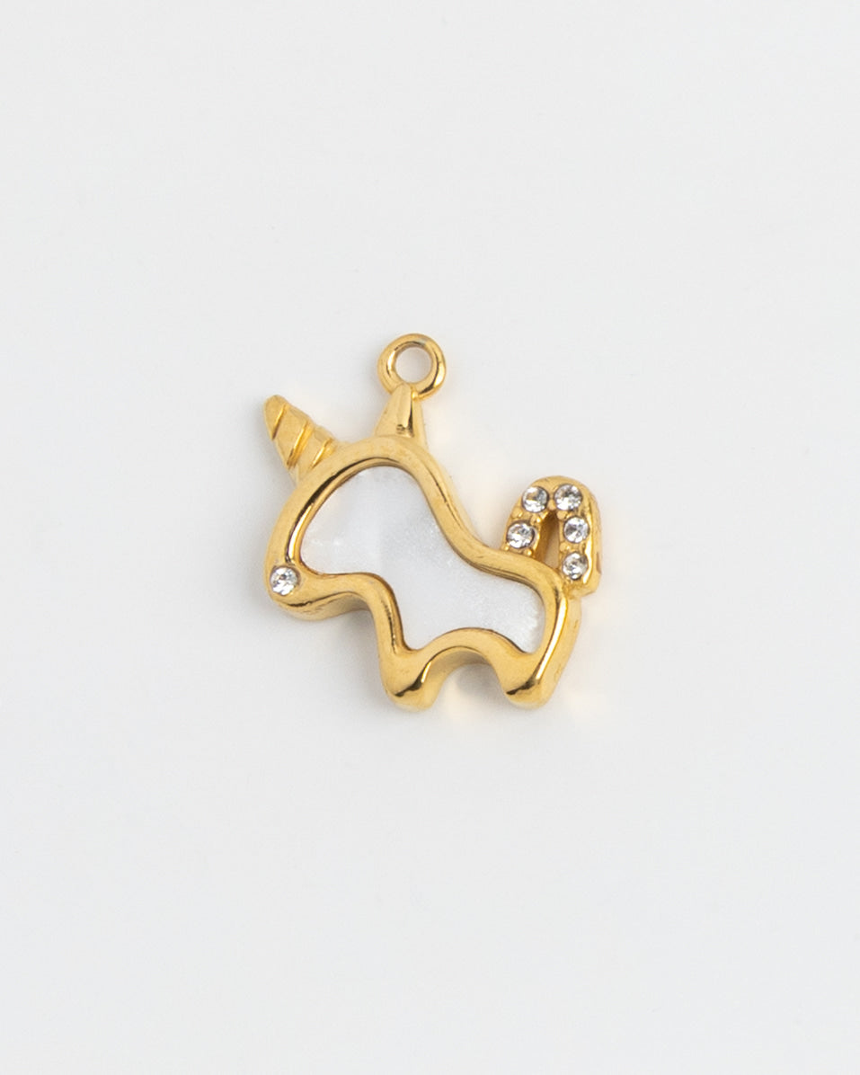 Gold Charm Pearl Unicorn