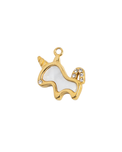 Gold Charm Pearl Unicorn