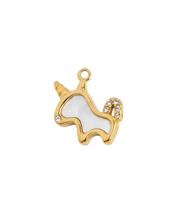 Gold Charm Pearl Unicorn