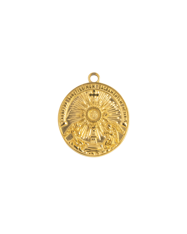 Gold Charm Holy Sacrament Medal