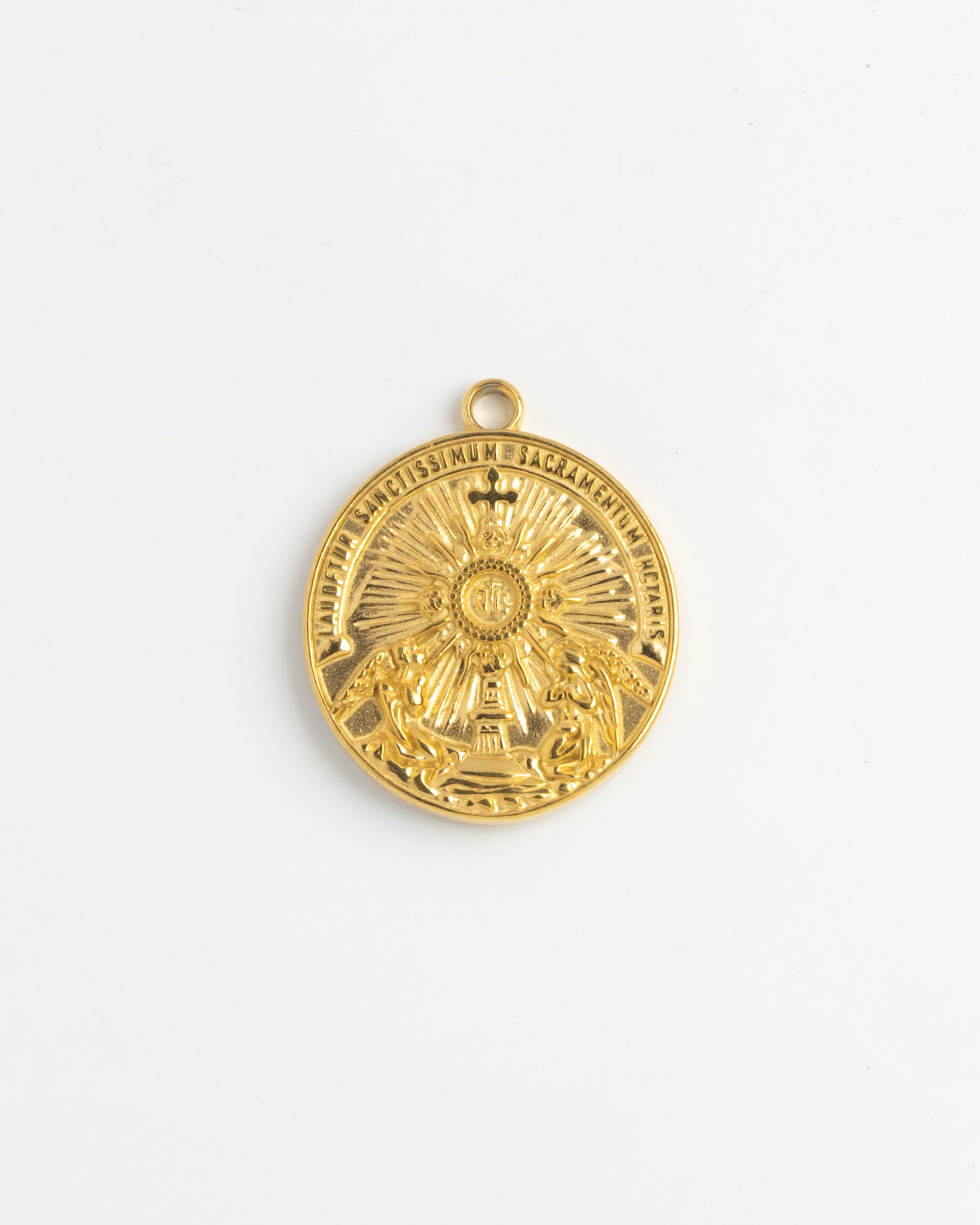Gold Charm Holy Sacrament Medal