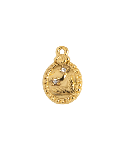 Gold Charm Dove Medallion