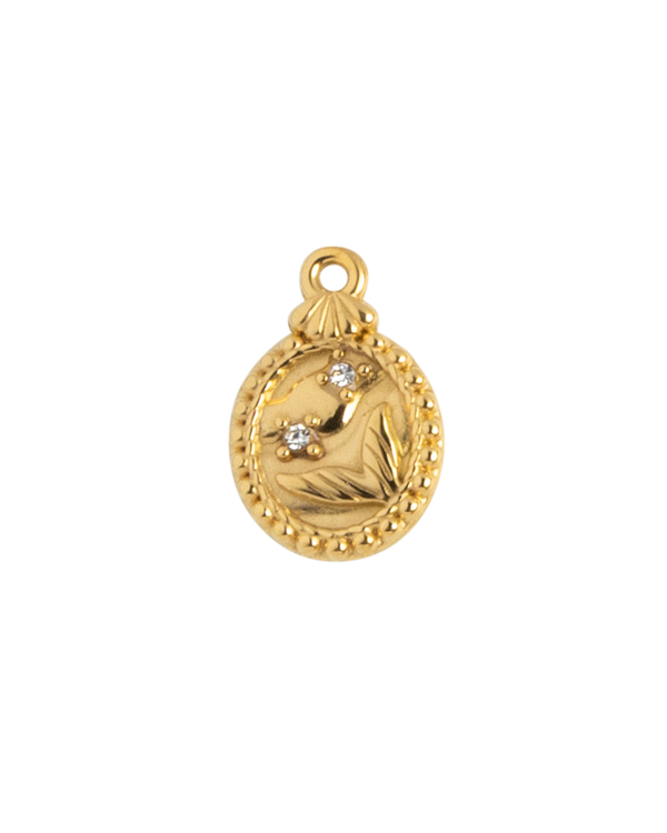Gold Charm Dove Medallion