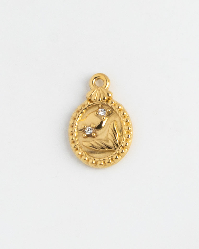 Gold Charm Dove Medallion