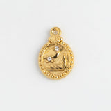 Gold Charm Dove Medallion