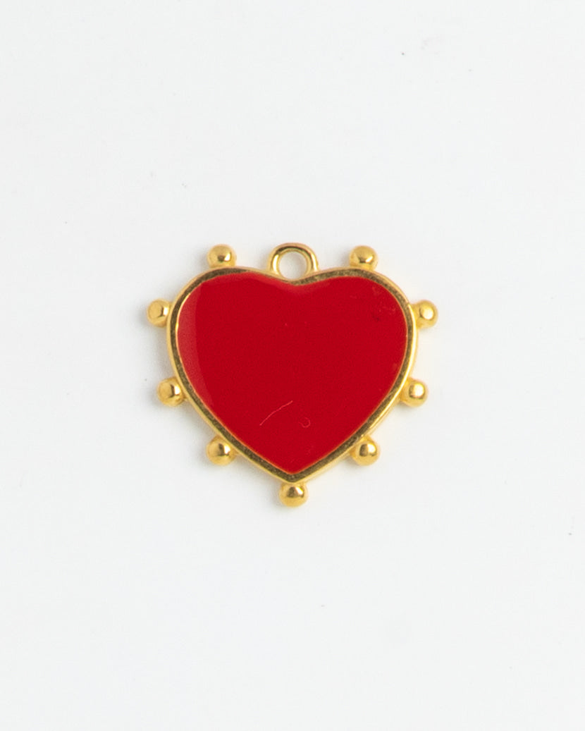 Gold Charm Red Heart II