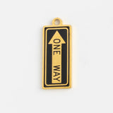 Gold Charm One Way Sign