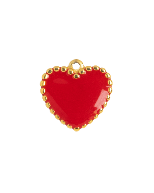 Gold Charm Red Heart III