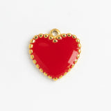 Gold Charm Red Heart III