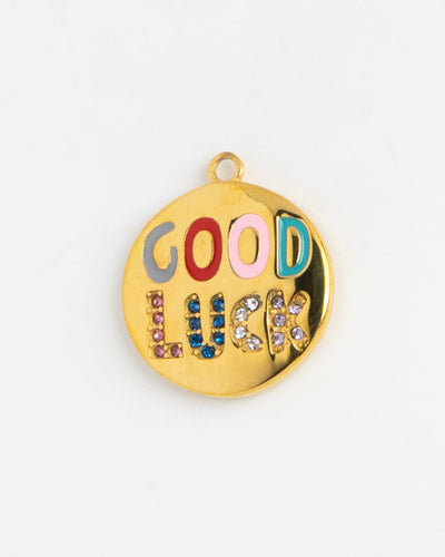 Gold Charm Good Luck Medallion
