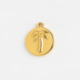 Gold Charm Palm Tree Coin
