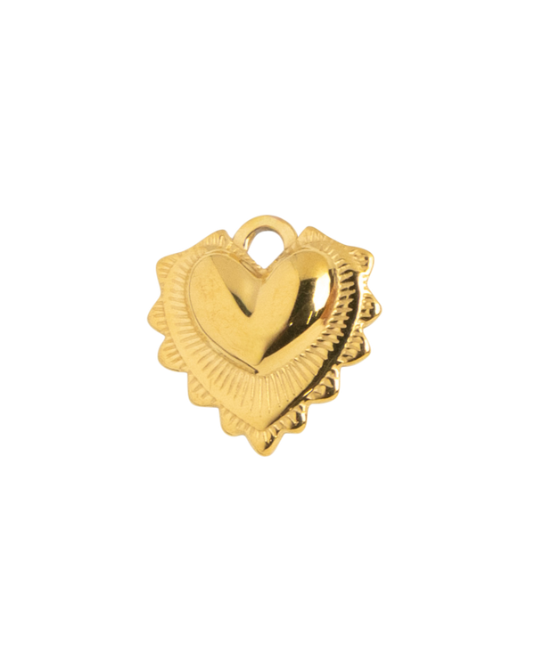 Gold Charm Ornate Heart II