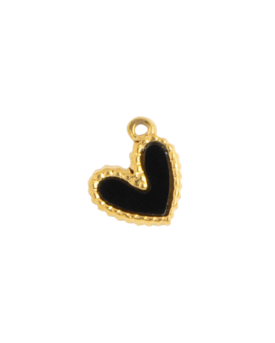 Gold Charm Black Heart II
