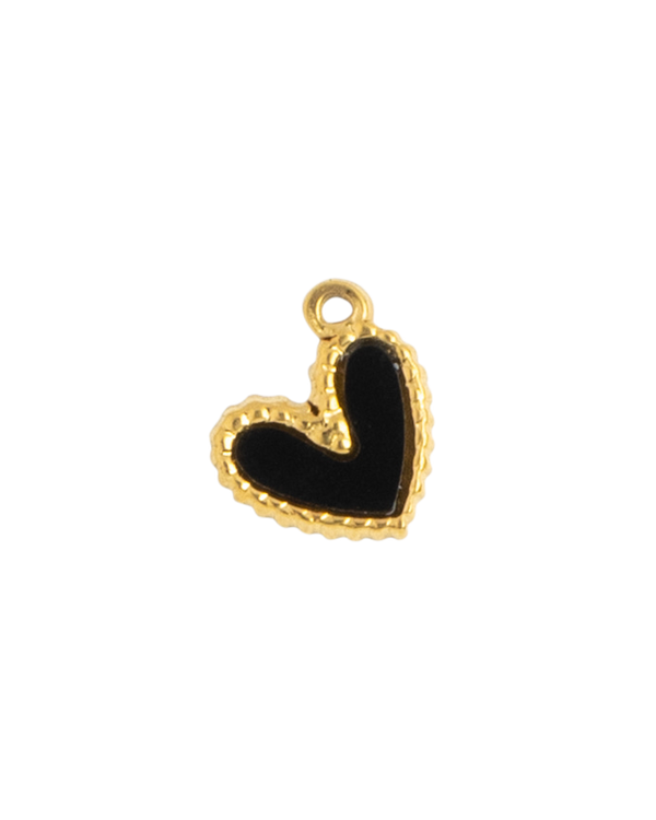 Gold Charm Black Heart II