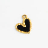 Gold Charm Black Heart II