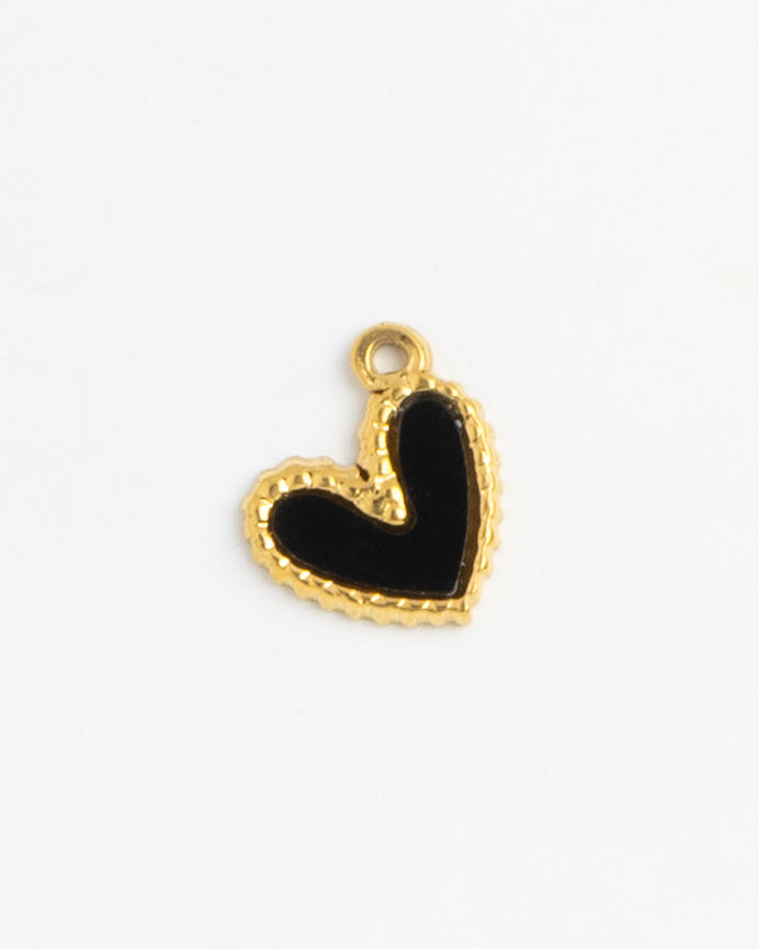 Gold Charm Black Heart II
