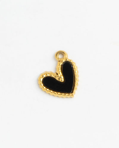 Gold Charm Black Heart II